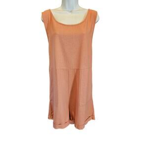Zenana orange jumper shorts with pockets linen blend tank romper EUC 1X summer